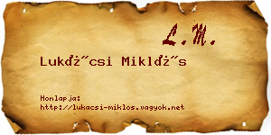 Lukácsi Miklós névjegykártya